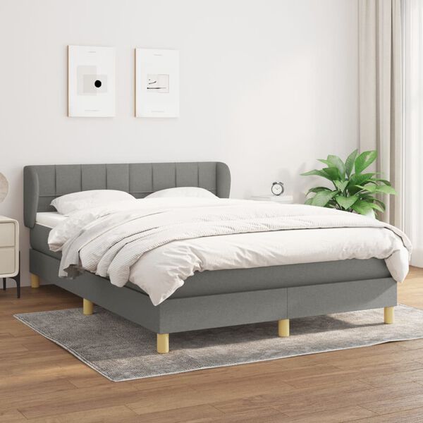vidaXL &Kappa;&rho;&epsilon;&beta;ά&tau;&iota; Boxspring &mu;&epsilon; &Sigma;&tau;&rho;ώ&mu;&alpha; &Sigma;&kappa;&omicron;ύ&rho;&omicron; &Gamma;&kappa;&rho;&iota; 140x190 &epsilon;&kappa;. &Upsilon;&phi;&alpha;&sigma;&mu;ά&tau;&iota;&nu;&omicron;