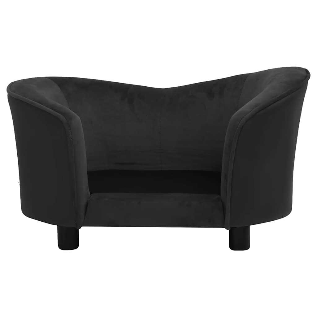 vidaXL Καναπές-Κρεβάτι Σκύλου Μαύρος 69x49x40εκ. Βελουτέ/Συνθετ. Δέρμα