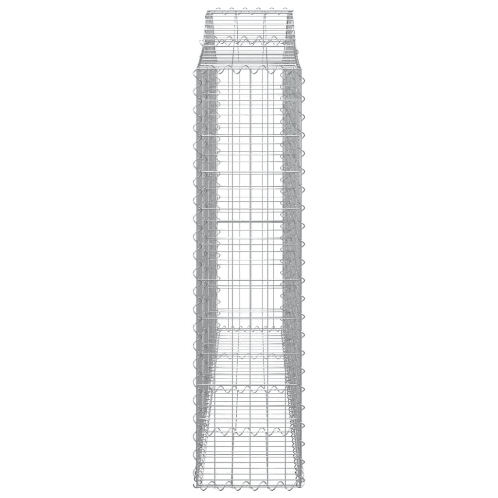 vidaXL Συρματοκιβώτια Τοξωτά 8 τεμ. 200x30x120/140 εκ. Γαλβαν. Ατσάλι