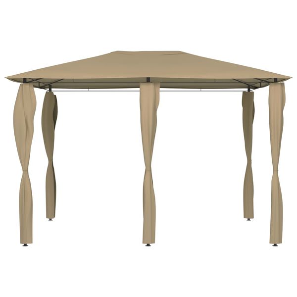 vidaXL Κιόσκι με Καλύμματα Στύλων Taupe 3 x 4 x 2,6 μ. 160 γρ./μ²