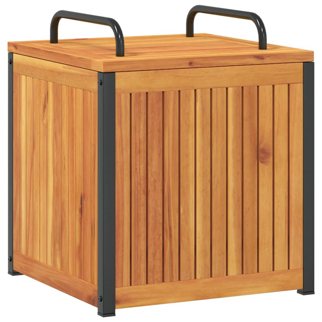 vidaXL Κουτί Μαξιλαριών Εξ. Χώρου 45x45x45/53 εκ. Μασίφ Ακακία/Ατσάλι