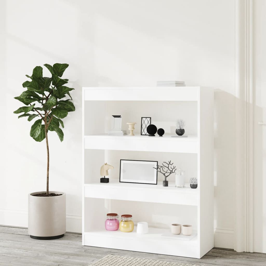 vidaXL Βιβλιοθήκη/Διαχωρ. Χώρου Λευκό 80x30x103 εκ. Επεξεργασμένο Ξύλο