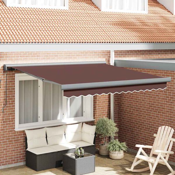 vidaXL Τέντα Πτυσσόμενη Χειροκίνητη Καφέ 300x250 εκ.