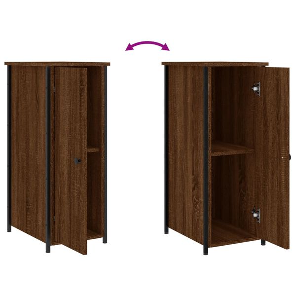 vidaXL Κομοδίνο Καφέ Δρυς 32 x 42 x 80 εκ. από Επεξεργασμένο Ξύλο
