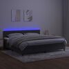 vidaXL &Kappa;&rho;&epsilon;&beta;ά&tau;&iota; Boxspring &mu;&epsilon; &Sigma;&tau;&rho;ώ&mu;&alpha; & LED &Sigma;&kappa;. &Gamma;&kappa;&rho;&iota; 200x200&epsilon;&kappa;. &Beta;&epsilon;&lambda;&omicron;ύ&delta;&iota;&nu;&omicron;