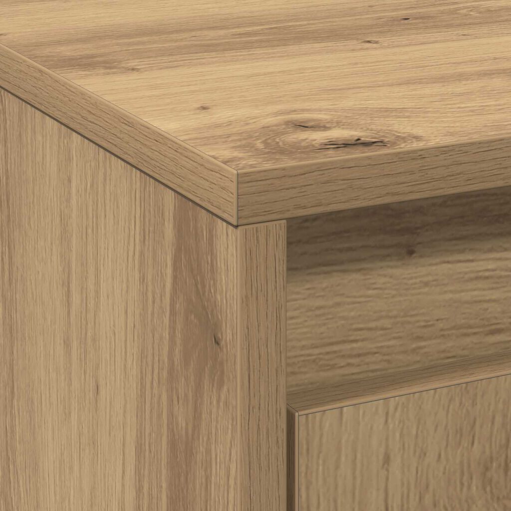 vidaXL Κονσόλα TV με LED Artisan Oak 139.5x34x50 cm Επεξεργασμένου Ξύλου
