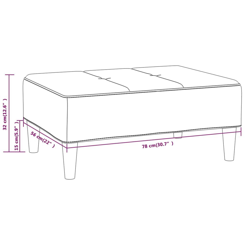 vidaXL Υποπόδιο Ανοιχτό Πράσινο 78 x 56 x 32 εκ. Βελούδινο