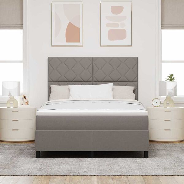 vidaXL &Kappa;&rho;&epsilon;&beta;ά&tau;&iota; &mu;&epsilon; &epsilon;&lambda;&alpha;&tau;ή&rho;&iota;&alpha; &mu;&epsilon; &sigma;&tau;&rho;ώ&mu;&alpha; Taupe 160 x 200 cm ύ&phi;&alpha;&sigma;&mu;&alpha;