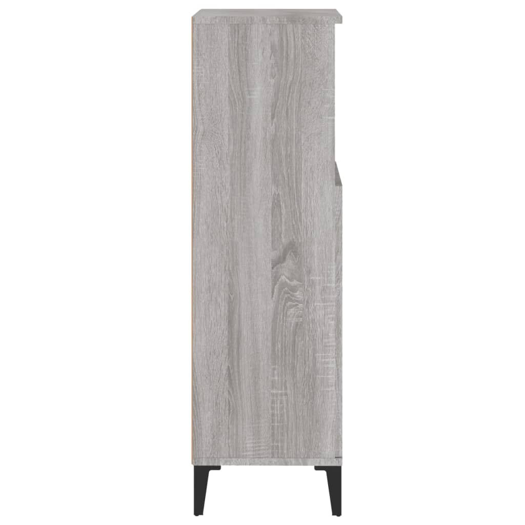 vidaXL Ντουλάπι Μπάνιου Γκρι Sonoma 30x30x100 εκ. Επεξεργασμένο Ξύλο