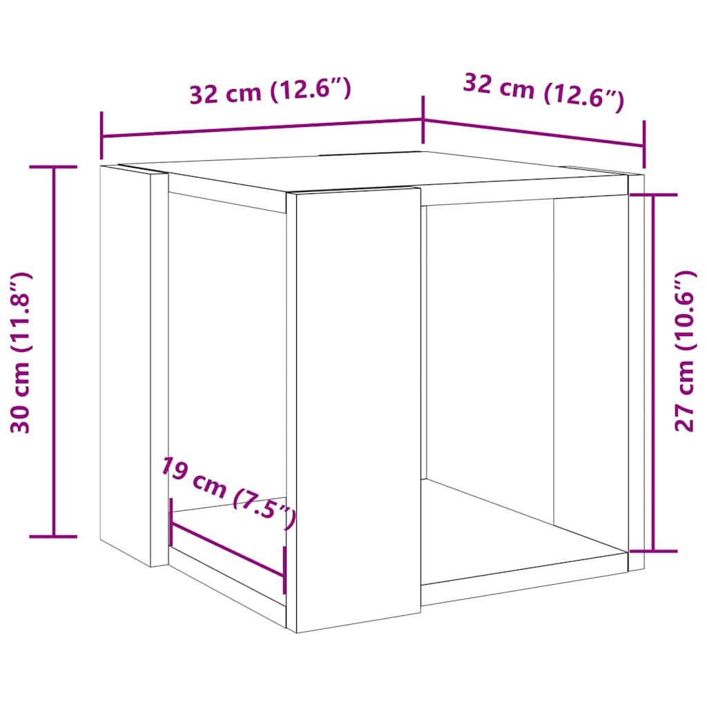 vidaXL Τραπεζάκι Σαλονιού Λευκό 32x32x30 εκ. από Επεξεργ. Ξύλο