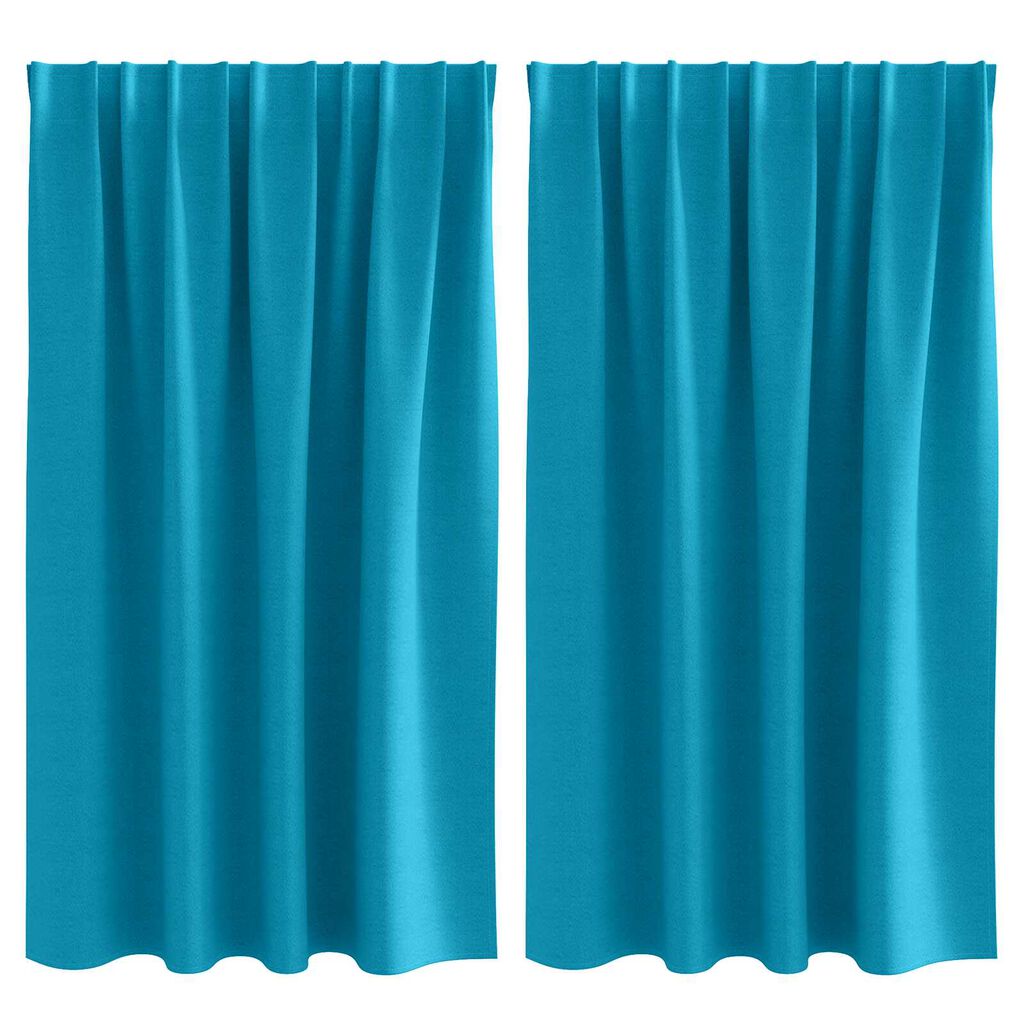 vidaXL Κουρτίνες με κουρτίνες 2 pcs Τιρκουάζ 140 x 140 cm Πολυεστέρας