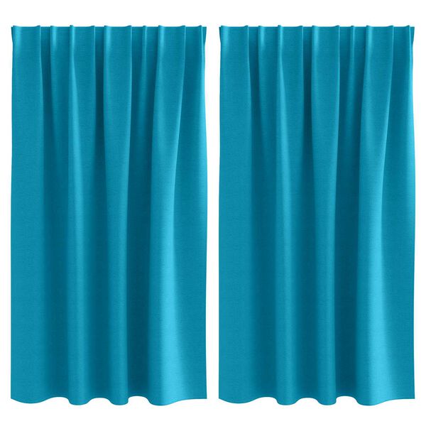 vidaXL Κουρτίνες με κουρτίνες 2 pcs Τιρκουάζ 140 x 140 cm Πολυεστέρας
