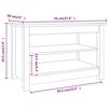 vidaXL Παπουτσοθήκη Μαύρη 70 x 38 x 45,5 εκ. από Μασίφ Ξύλο Πεύκου