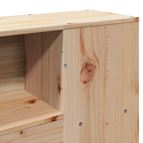 vidaXL Κρεβάτι Βιβλιοθήκη Χωρίς Στρώμα 120x200 εκ Μασίφ Ξύλο Πεύκο