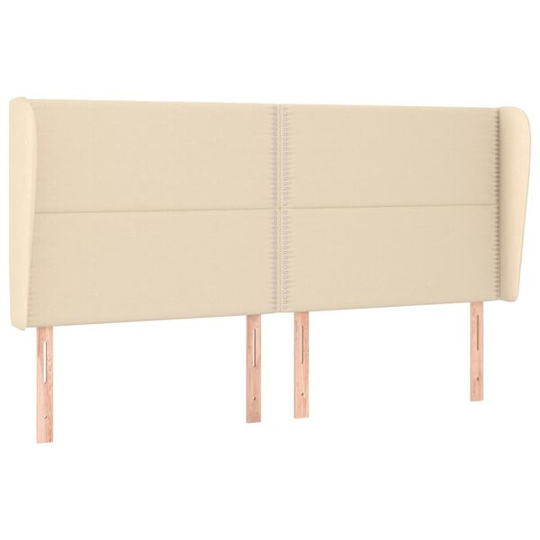 vidaXL Κεφαλάρι με Πτερύγια Κρεμ 203x23x118/128 εκ. Υφασμάτινο
