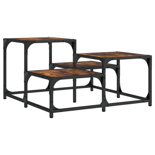 vidaXL Τραπεζάκι Σαλονιού Καπνιστή Δρυς 68 x 68 x 40 εκ. Επεξεργ. Ξύλο