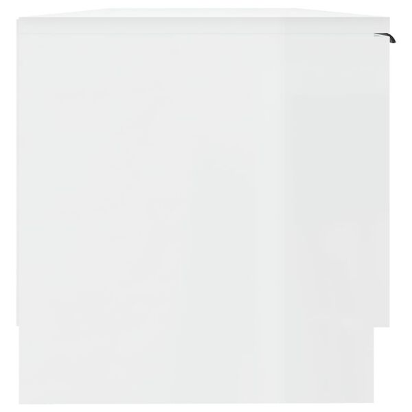 vidaXL Έπιπλο Τηλεόρασης Γυαλ. Λευκό 102x35x36,5 εκ Επεξεργασμένο Ξύλο