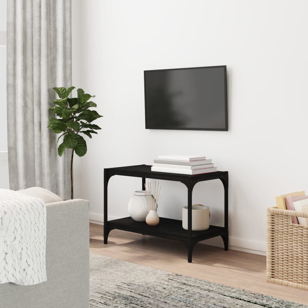 vidaXL Έπιπλο Τηλεόρασης Μαύρο 60x33x41 εκ Επεξεργασμένο Ξύλο & Ατσάλι