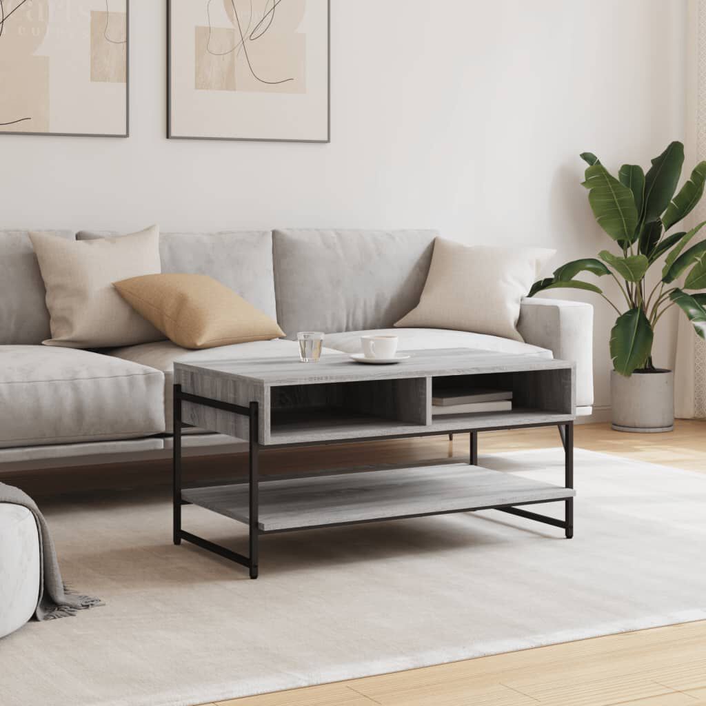 vidaXL Τραπεζάκι Σαλονιού Γκρι Sonoma 90x50x45 εκ. Επεξεργασμένο Ξύλο