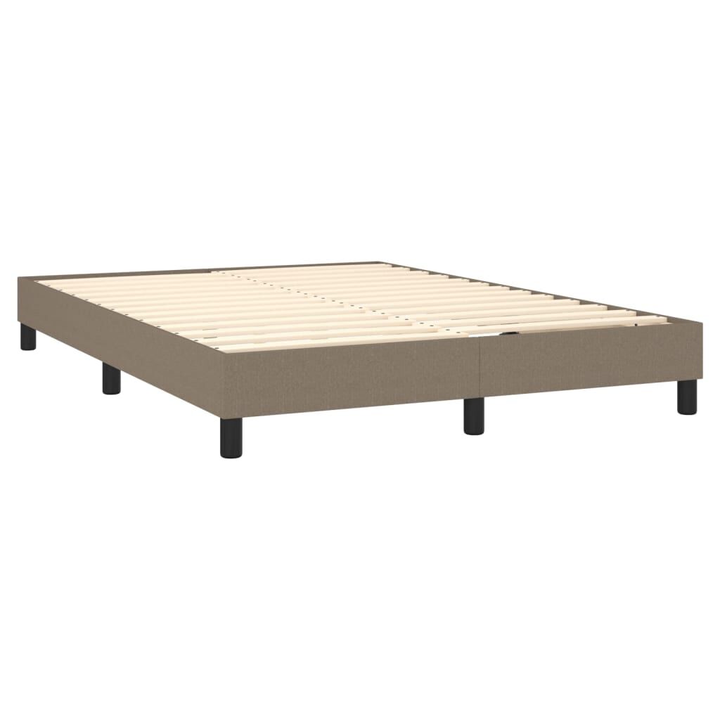 vidaXL Κρεβάτι Boxspring με Στρώμα Taupe 140x200 εκ. Υφασμάτινο