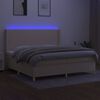vidaXL &Kappa;&rho;&epsilon;&beta;ά&tau;&iota; Boxspring &mu;&epsilon; &Sigma;&tau;&rho;ώ&mu;&alpha; & LED &Kappa;&rho;&epsilon;&mu; 200x200 &epsilon;&kappa;. &Upsilon;&phi;&alpha;&sigma;&mu;ά&tau;&iota;&nu;&omicron;