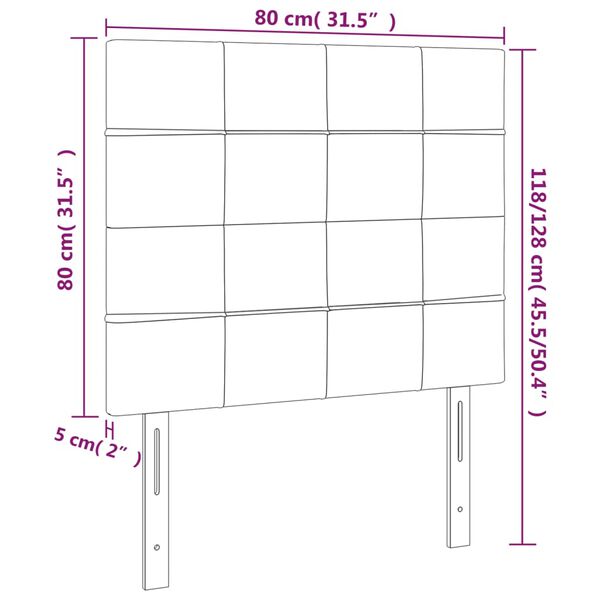 vidaXL Κεφαλάρια Κρεβατιού 2 τεμ. Μαύρα 80 x 5 x 78/88 εκ. Βελούδινο
