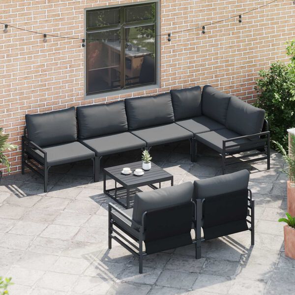 vidaXL Σετ Καναπέ Κήπου με μαξιλάρι με μαξιλάρι 7 pcs Ανθρακί 320 x 160 x 71 εκ