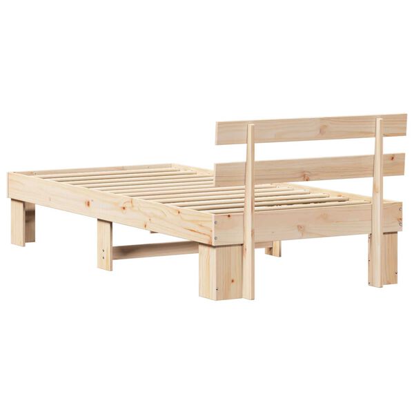 vidaXL Σκελετός Κρεβατιού Καφέ 80 x 200 cm Μασίφ ξύλο πεύκου