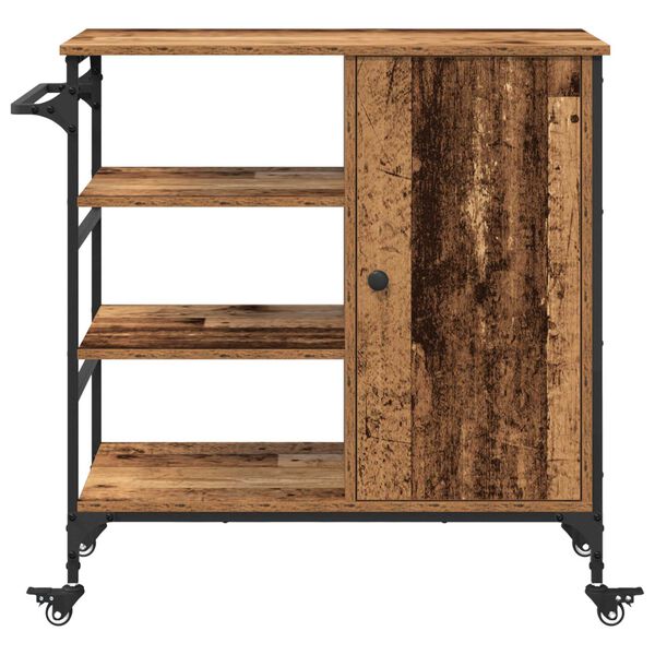 vidaXL Τροχόσπιτο Κουζίνας Παλιό Ξύλο 87,5x38,5x84,5 cm Κατασκευασμένο από Ξύλο