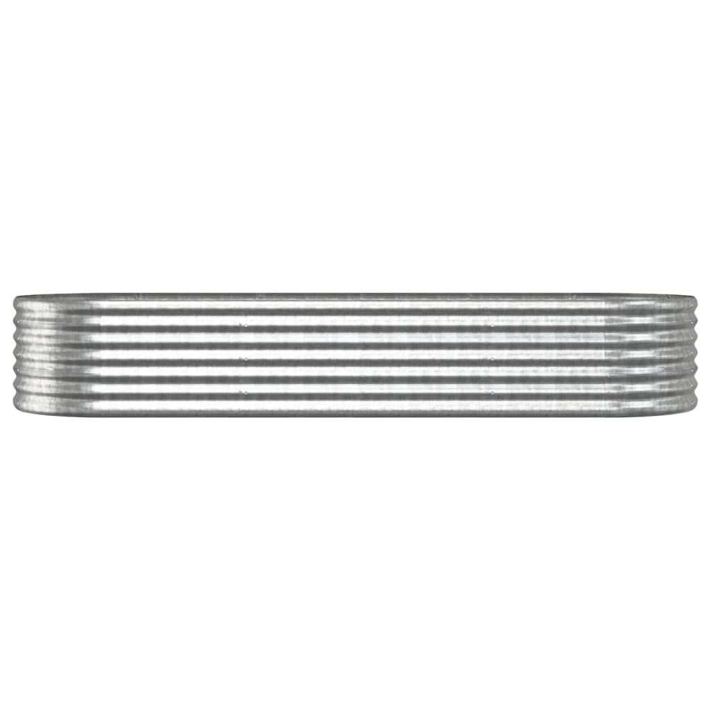 vidaXL Ζαρντινιέρα Ασημί 224x80x36 εκ. Ατσάλι με Ηλεκτρ. Βαφή Πούδρας