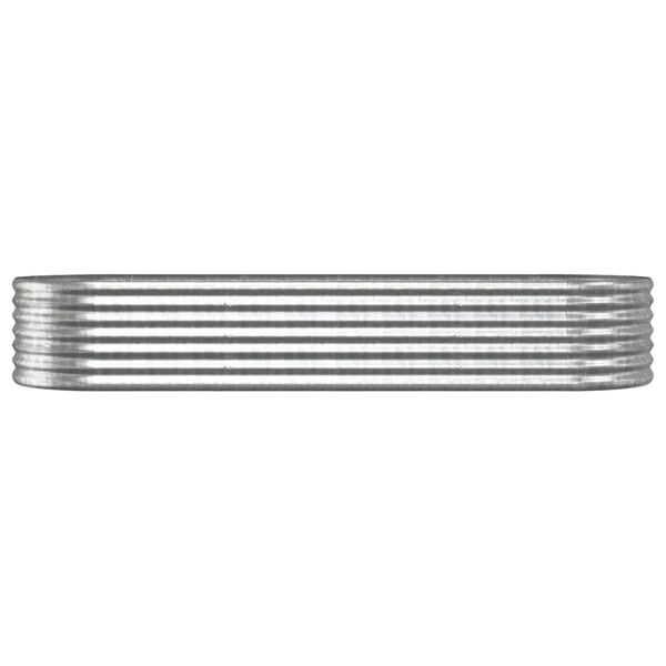 vidaXL Ζαρντινιέρα Ασημί 224x80x36 εκ. Ατσάλι με Ηλεκτρ. Βαφή Πούδρας