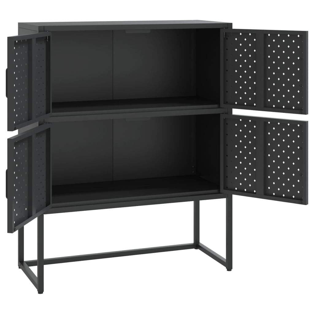 vidaXL Ντουλάπι Μαύρο 80 x 35 x 100 εκ. από Ατσάλι