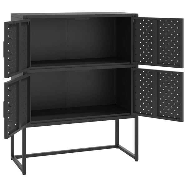 vidaXL Ντουλάπι Μαύρο 80 x 35 x 100 εκ. από Ατσάλι