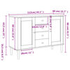vidaXL Μπουφές SENJA Μαύρο / Ρατάν 112 x 40 x 80 εκ. Μασίφ Ξύλο Πεύκου