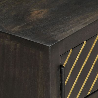vidaXL Τραπεζάκι Σαλονιού Μαύρο/Χρυσό 90x50x35 εκ. Μασίφ Ξύλο Μάνγκο