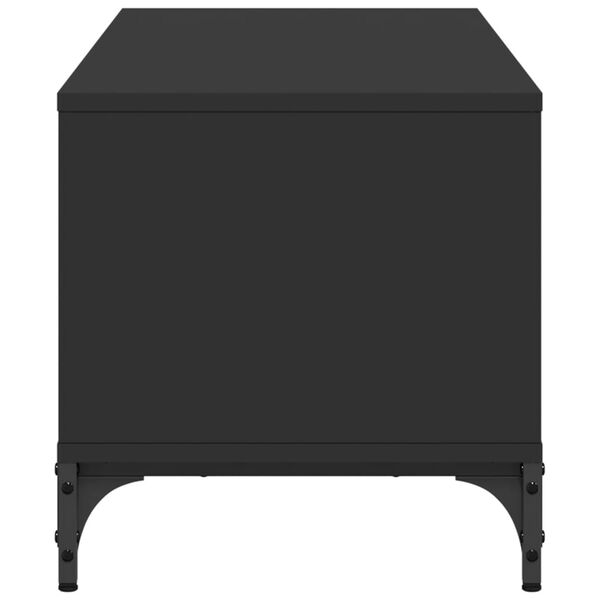 vidaXL Έπιπλο TV Μαύρο 102x40x41εκ Επ Ξύλο/Ατσάλι Ηλ Βαφή Πούδρα
