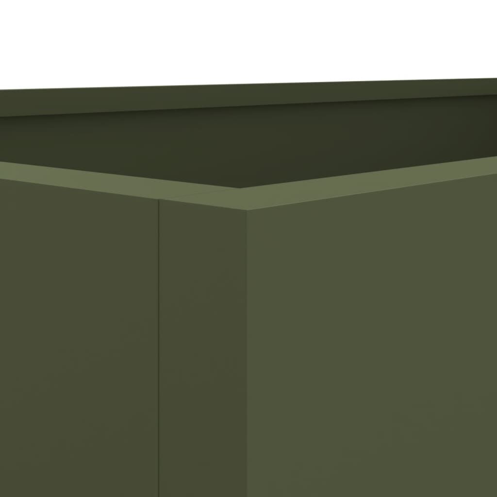vidaXL Ζαρντινιέρα Λαδί 62x47x46 εκ. από Χάλυβα