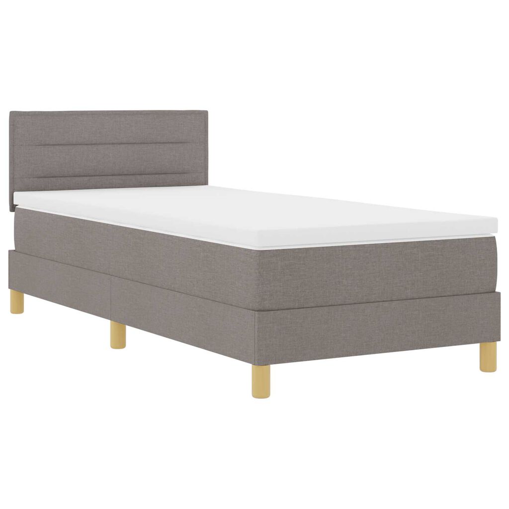 vidaXL Κρεβάτι Box Spring με Στρώμα & LED Ταπ 80x200 εκ. Ύφασμα