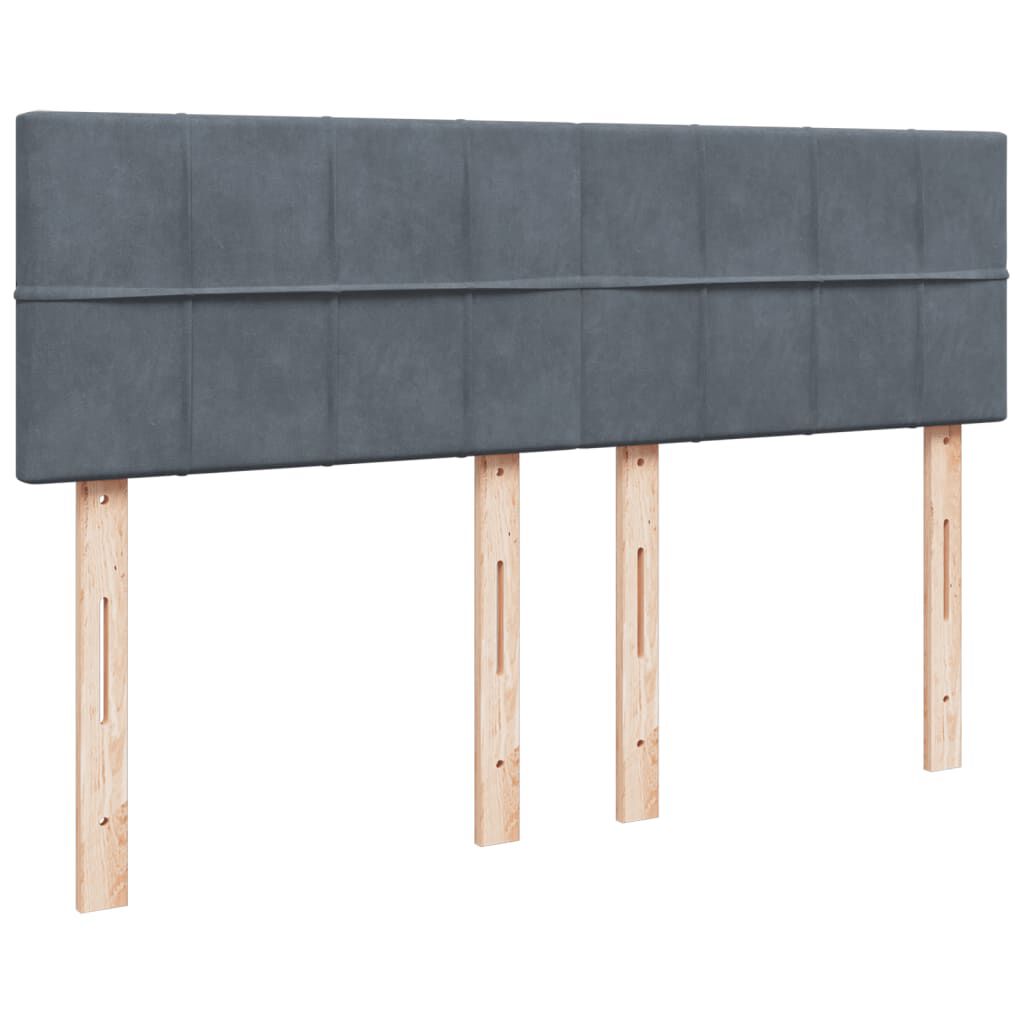 vidaXL Κρεβάτι Boxspring με Στρώμα Σκούρο Γκρι 140x200 εκ. Βελούδινο