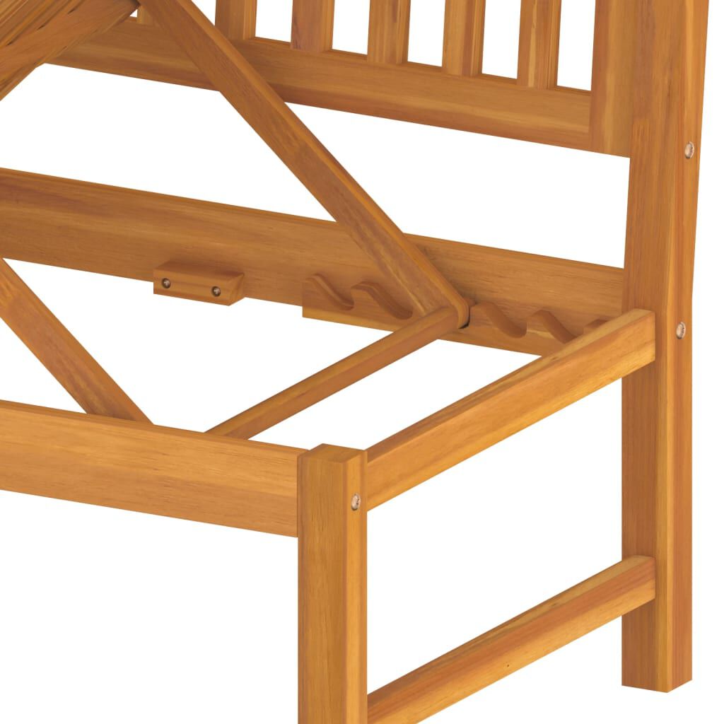 vidaXL Καναπές Κρεβάτι 200x60x75 εκ. Μασίφ Ακακία με Γκρι Μαξιλάρι