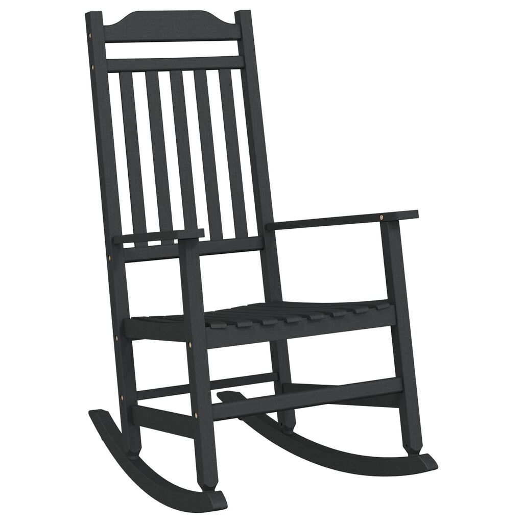 vidaXL Κουνιστή καρέκλα Κήπου Μαύρη 65x84x114 εκ. HDPE