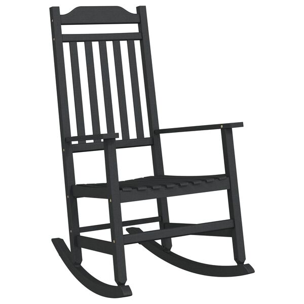 vidaXL Κουνιστή καρέκλα Κήπου Μαύρη 65x84x114 εκ. HDPE