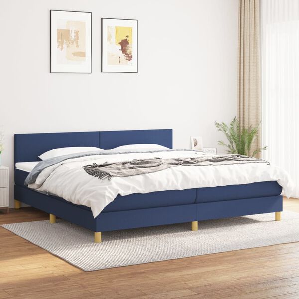 vidaXL &Kappa;&rho;&epsilon;&beta;ά&tau;&iota; Boxspring &mu;&epsilon; &Sigma;&tau;&rho;ώ&mu;&alpha; &Mu;&pi;&lambda;&epsilon; 200x200 &epsilon;&kappa;. &Upsilon;&phi;&alpha;&sigma;&mu;ά&tau;&iota;&nu;&omicron;