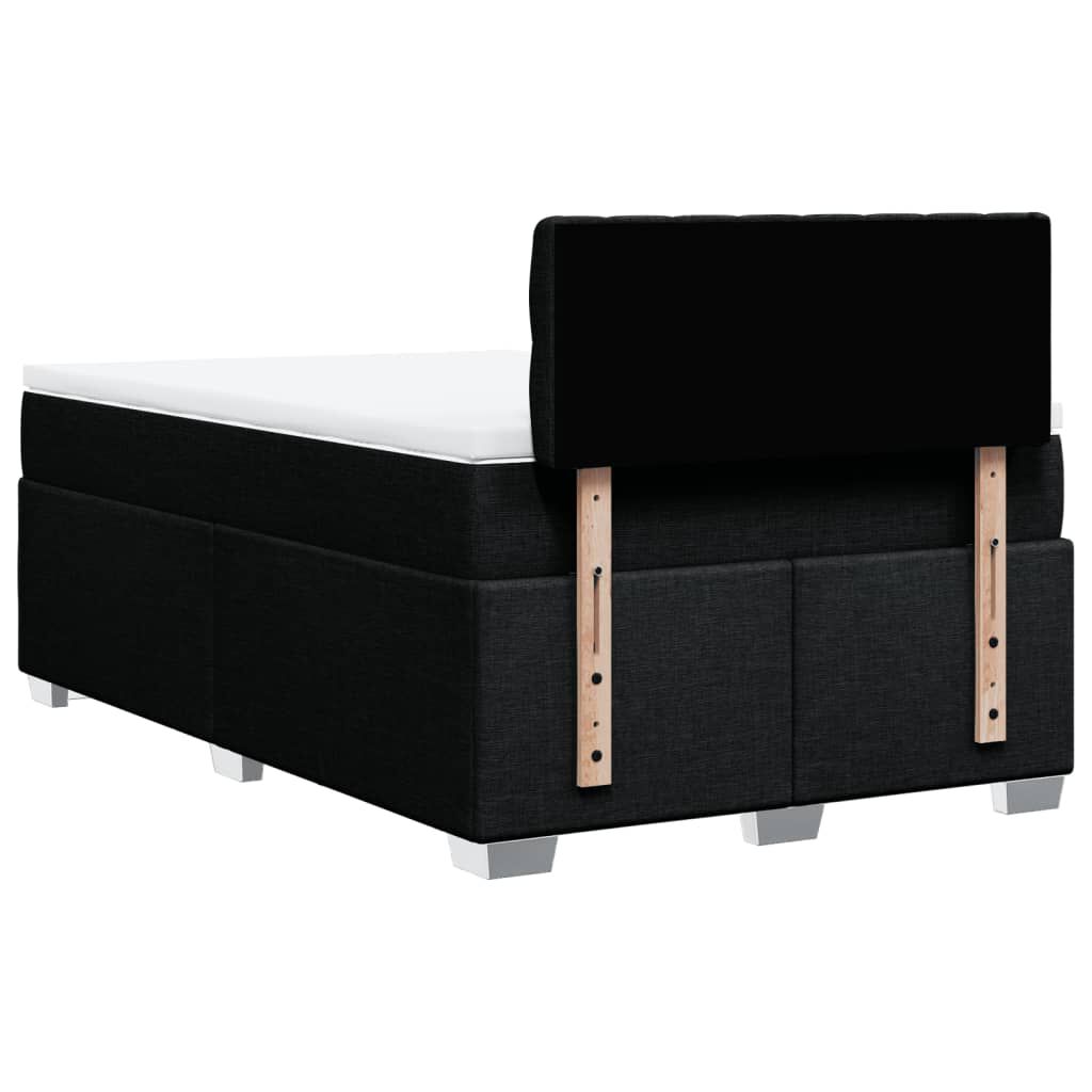 vidaXL Κρεβάτι Boxspring με Στρώμα Μαύρο 120x200 εκ. Υφασμάτινο