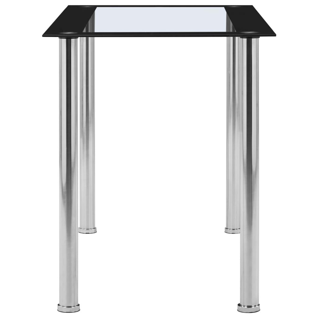 vidaXL Τραπεζαρία Μαύρη / Διαφανής 120 x 60 x 75 εκ. από Ψημένο Γυαλί