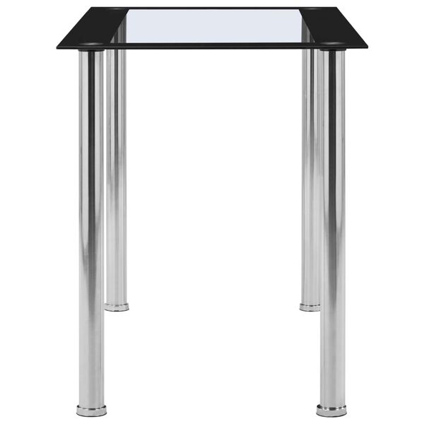 vidaXL Τραπεζαρία Μαύρη / Διαφανής 120 x 60 x 75 εκ. από Ψημένο Γυαλί