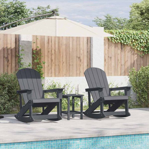 vidaXL Καρέκλες Ροκάντας Adirondack 2 pcs Ανοιχτό γκρι HDPE