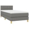 vidaXL &Kappa;&rho;&epsilon;&beta;ά&tau;&iota; Boxspring &mu;&epsilon; &Sigma;&tau;&rho;ώ&mu;&alpha; & LED &Sigma;&kappa;.&Gamma;&kappa;&rho;&iota; 90x190 &epsilon;&kappa;. &Upsilon;&phi;&alpha;&sigma;&mu;ά&tau;&iota;&nu;&omicron;