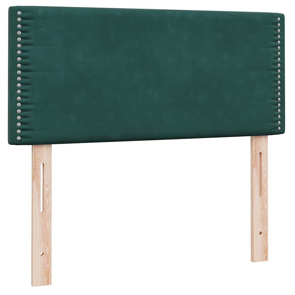 vidaXL Box Spring κρεβάτι με στρώμα σκούρο πράσινο 90x220 cm Velvet