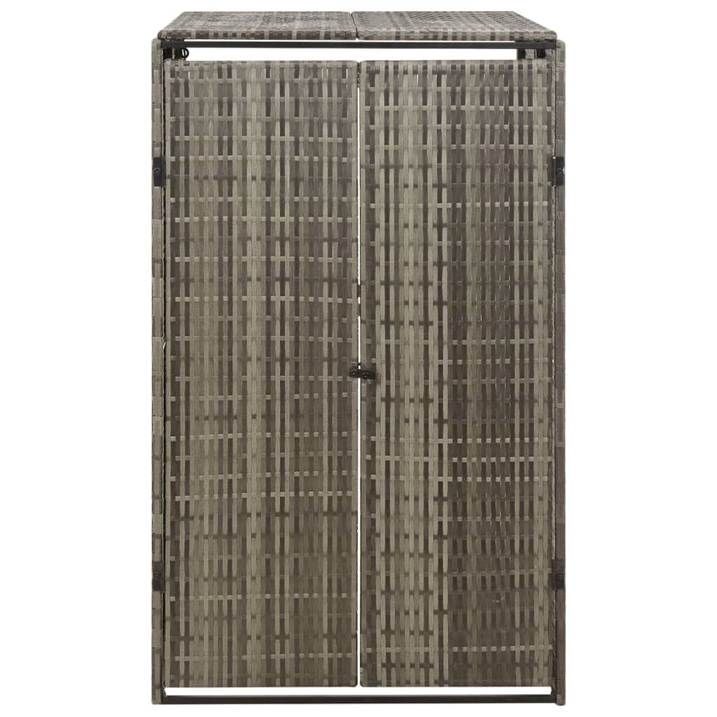 vidaXL Πλαίσιο για Κάδο Απορρ. με Ρόδες Γκρι 70x80x117 εκ. Συνθ. Ρατάν